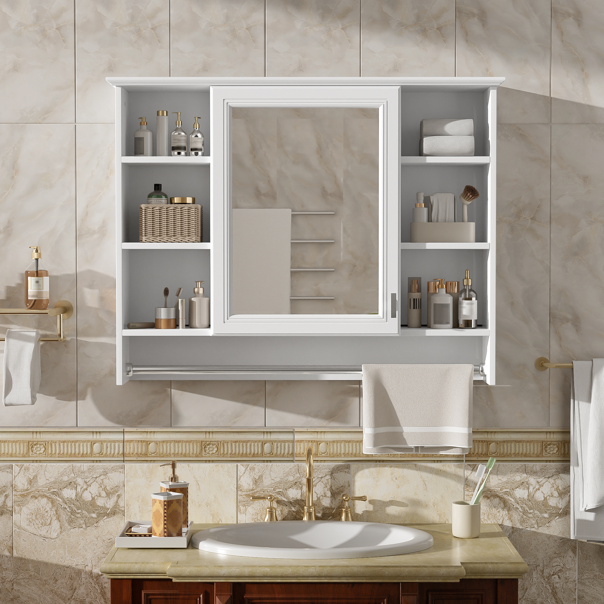 The Mira 36 in 3-in-1 Mirror Cabinet small-space furniture selected for compact homes