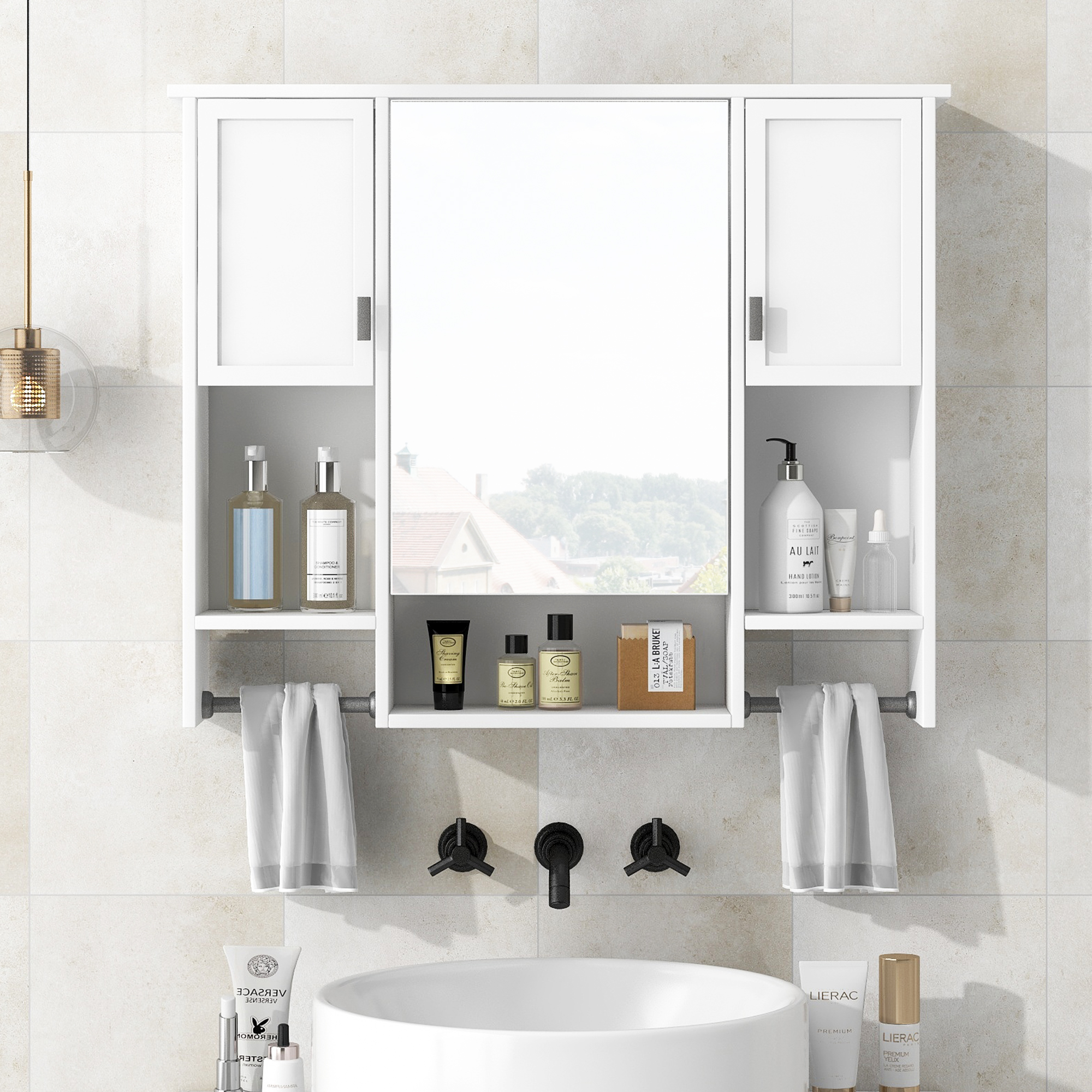 The Mira 35 in Mirror Cabinet with Towel Rail small-space furniture selected for compact homes