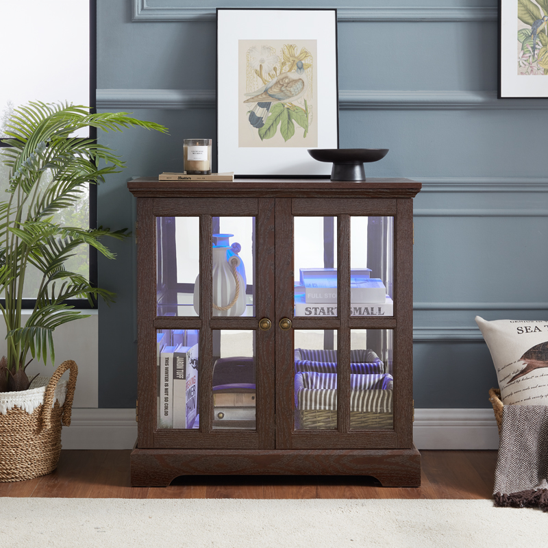 The Rowan LED Display Storage Cabinet small-space furniture selected for compact homes